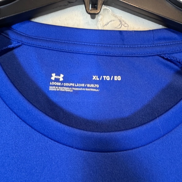 Under Armour T-Shirt Mens Size XL Blue Loose Performance Round Neck - Picture 2 of 7